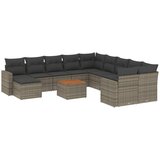  12-dijelni set vrtnih sofa od poliratana s jastucima sivi | shoptok.hr