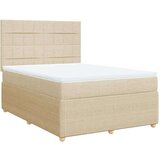  Krevet s oprugama i madracem krem 140 x 190 cm od tkanine | shoptok.hr