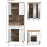 MID.YOU Kopalnica Lambada, Bela Barva Hrasta, 3-Delna | Shoptok.si