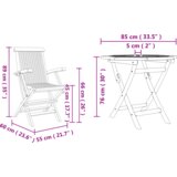 vidaXL 3-delni zložljiv bistro vrtnarski set iz trde akacije | Shoptok.si