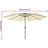  Vrtni suncobran LED s metalnim stupom 400 cm boja pijeska | shoptok.hr