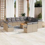 vidaXL 14-dijelni set vrtnih sofa s jastucima poliratan Bež | shoptok.hr