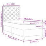 vidaXL Box Spring postelja z vzmetnico temno siva 80x200 cm žamet | Shoptok.si