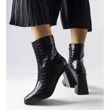 Gemre Black ankle boots with crocodile skin imitation Belluci | shoptok.hr