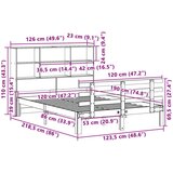  Krevet s regalom za knjige bez madraca 120 x 190 cm od borovine | shoptok.hr