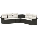  Set sofe 7 kom. Crna i krem-bijela Poli Rattan i čelik | shoptok.hr