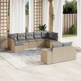  9-dijelni set vrtnih sofa s jastucima bež od poliratana | shoptok.hr