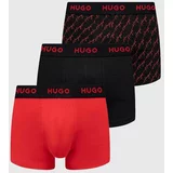 Hugo Boksarice 3-pack moški, rdeča barva