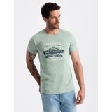 Ombre San Francisco men's printed cotton t-shirt - mint | Shoptok.si