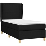  Box spring postelja z vzmetnico črna 90x200 cm blago, (20896381) | Shoptok.si