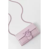 Pinko Usnjena denarnica ženska, vijolična barva, 100062 A124