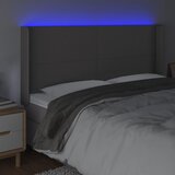  LED uzglavlje sivo 183x16x118/128 cm od umjetne kože | shoptok.hr