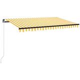 vidaXL tenda na ručno uvlačenje s LED svjetlima 400x350 cm žuto-bijela | shoptok.hr