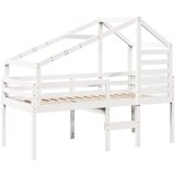 vidaXL Visoka postelja s streho bela 90x200 cm trdna borovina, (21243127) Cene