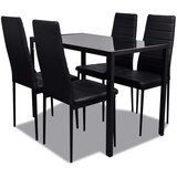  5-dijelni blagovaonski set sa stolom crni | shoptok.hr