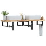  Zidna polica za umivaonik od čelika i masivnog bagremovog drva Smeđa 160 x 40 x 4 cm | Shoptok.si