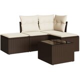  5-dijelni set vrtnih sofa s jastucima poliratan smeđi | shoptok.hr