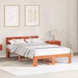  Krevetna konstrukcija s uzglavljem Voskirana smeđa 120x190 cm Masivna borovina | shoptok.hr
