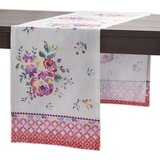 NIKCORP Namizni tekač 50x150 cm iz 100% bombaža z ročno poslikanim cvetličnim vzorcem vrta vrtnic, pralen v stroju, (5000248170) Cene