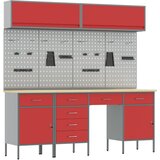 vidaXL Set od 10 crvenih čeličnih radnih klupa | shoptok.hr