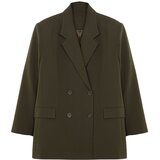 Trendyol Dark Khaki Limited Edition Button Detailed Blazer Jacket Cene