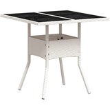  Vrtni stol sa staklenom pločom bijeli 80 x 80 x 75 cm poliratan | Eponuda.com