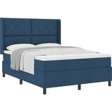vidaXL Box spring krevet s jastukom Plava 190 x 140 cm tkanina - Plava 140 x 190 cm Dizajn s rombovima | shoptok.hr