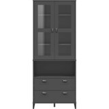  Visoka komoda VIKEN antracit siva 80x40x200 cm masivna borovina | shoptok.hr