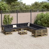  12-dijelni set vrtnih sofa s jastucima od impregnirane borovine | shoptok.hr