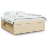 vidaXL Krevet s oprugama i madracem krem 200 x 200 cm od tkanine | shoptok.hr