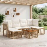  Set vanjskih sofa 7 kom. Prirodna i krema bijela Poliester | shoptok.hr