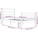  Okvir za krevet bijeli od borovine 90x190 cm 3FT jednokrevetni | shoptok.hr