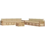  Set vanjskih sofa 9 kom. Bijela i bež Poliester | Shoptok.si