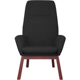  Stolica za opuštanje s tabureom od tkanine crna | shoptok.hr