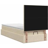  Podesivi krevet s madracem Krem 80 x 200 cm Tkanina - Krem 80 x 200 cm Dizajn s rombovima | shoptok.hr