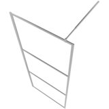 Pregrada za tuš s policom krom 90x195 cm staklo ESG i aluminij | shoptok.hr
