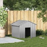 vidaXL Pasja hiša s streho 131x101x102 cm Pocinkano jeklo | Shoptok.si