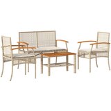 Maison Chic Seti vrtnega pohištva - Vrtna garnitura - Vrtni pohištvo set 4-delna z blazinami bež poli ratan, (21820782) Cene