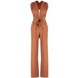 Trendyol Brown Woven Tied Jumpsuit | Shoptok.si