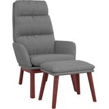  Stolica za opuštanje s tabureom svjetlosiva od tkanine | Shoptok.si