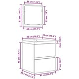 vidaXL Set namještaja za kupaonicu Zidne 3 pcs Umjetni hrast i bijela | shoptok.hr