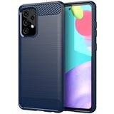 Cadorabo Ohišje, združljiv s Samsungom v brušenem modrem - zaščitnem pokrovu, narejen iz fleksibilnega silikona TPU v videzu iz nerjavečega jekla ogljika, (20588124) | Shoptok.si
