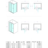 Copen stakleni paravan concept fonta 120x195cm staklo 6mm providno (C-02-3120) | Eponuda.com