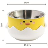 INF Ljubka risana posoda za hišne ljubljenčke: Nerjaveče jeklo, protizdrsna in vsestranska Yellow, (5000124383) | Shoptok.si