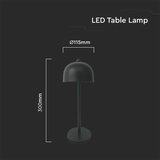  LED prigušiva punjiva stona lampa LED/1W/5V 3000-6000K 1800 mAh crna | Eponuda.com