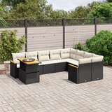 vidaXL 10-dijelni set vrtnih sofa s jastucima crni od poliratana | shoptok.hr