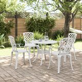  5-dijelni vrtni blagovaonski set bijeli lijevani aluminij | Eponuda.com