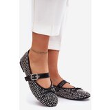Boto Embellished Ballet Flats With Bow And Strap Black Zdivisa | Shoptok.si
