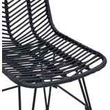  Stolac za blagovanje 2 pcs Crna 44.5 x 55 x 85 cm Ratan i čelik | shoptok.hr