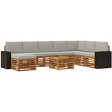  Set vanjskih sofa 9 kom. Prirodna i svjetlosiva | shoptok.hr